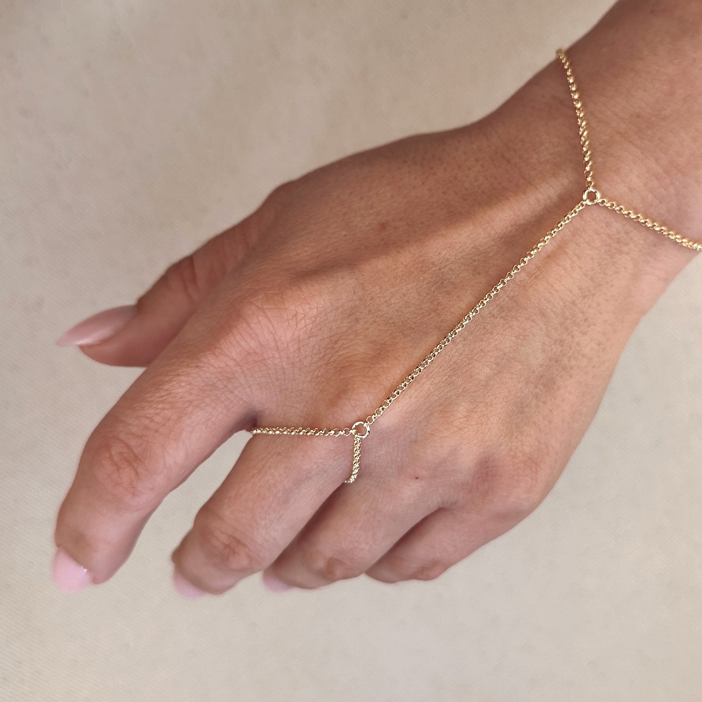 18k Gold Filled Plain Rolo Link Hand Chain