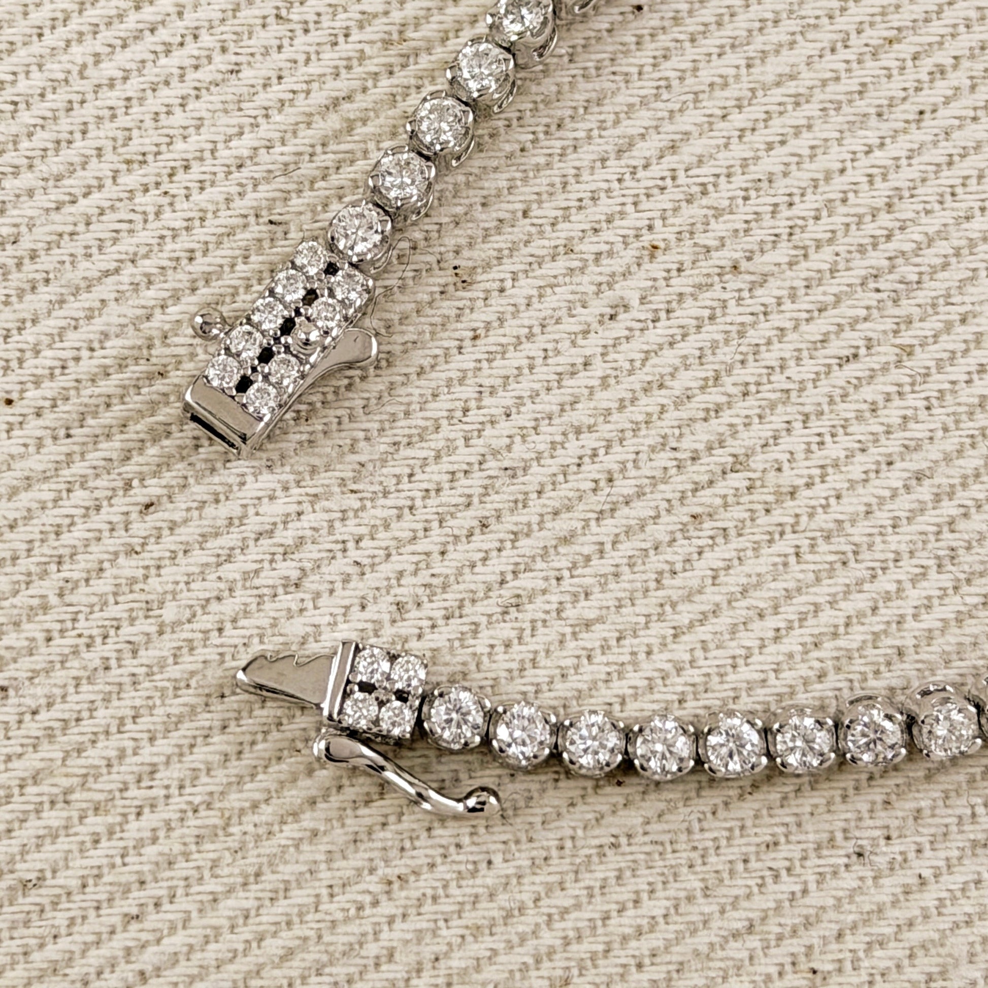 .925 Sterling Silver Rhodium Plated 2.25mm Moissanite Tennis Bracelet