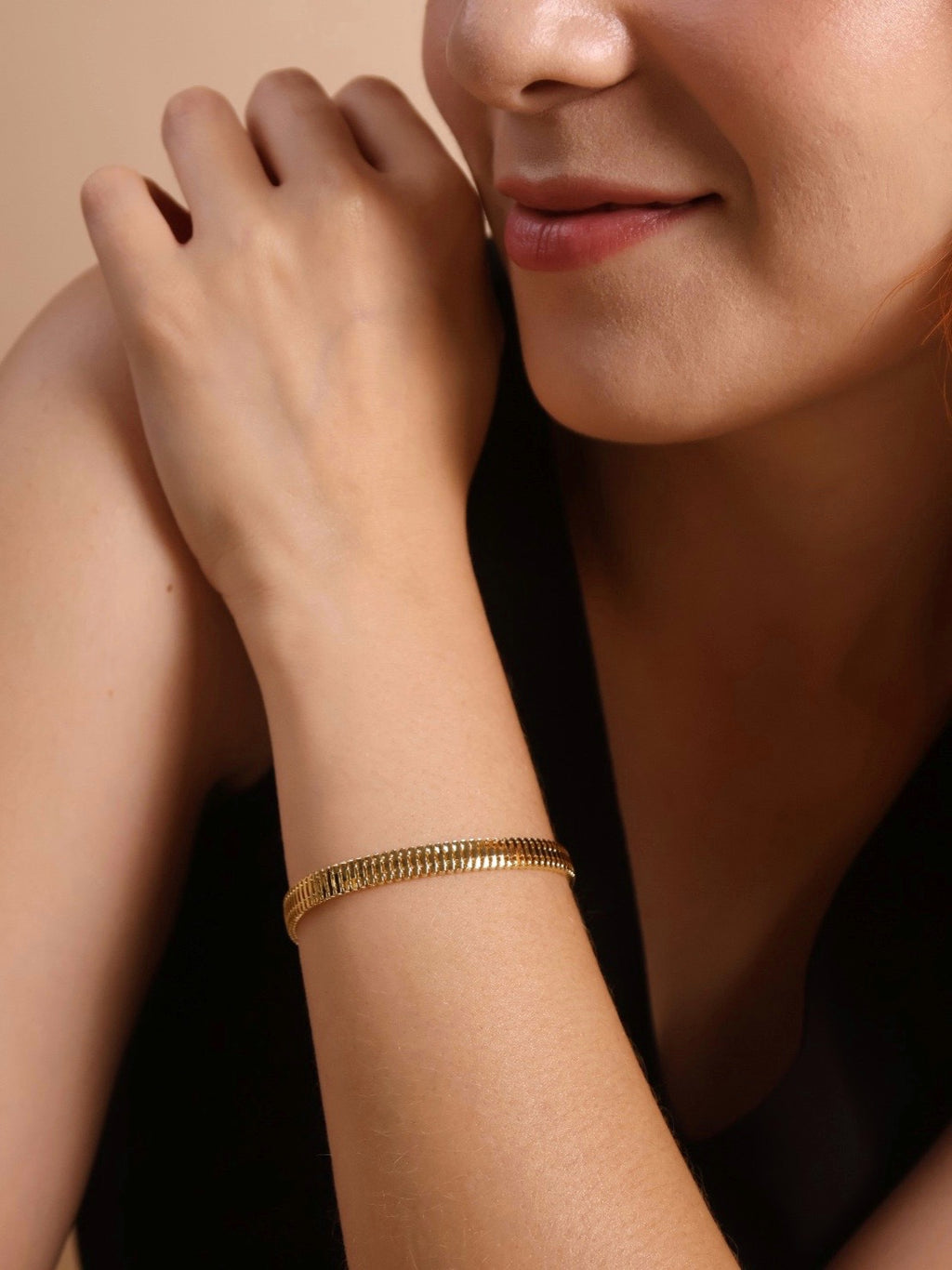 18K Gold Filled 6mm Square Snake Chain Bracelet