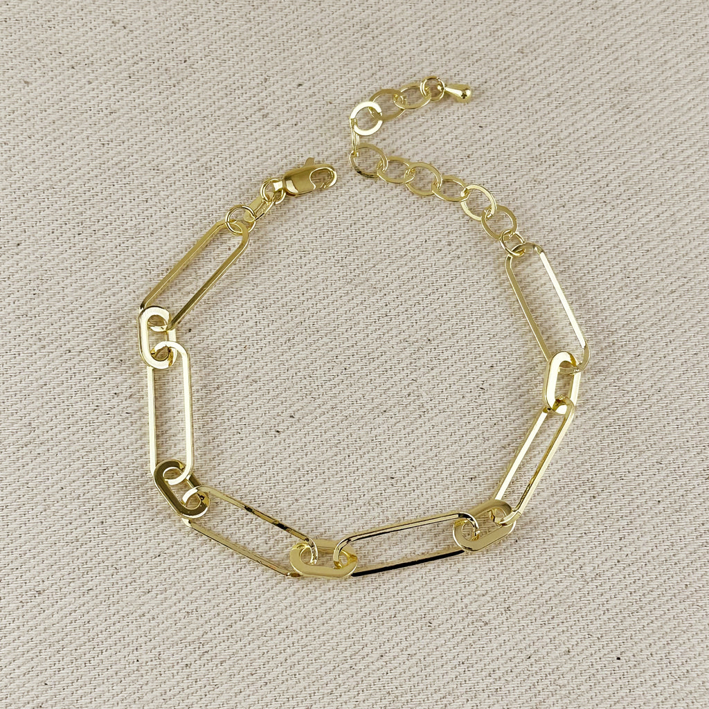 18K Gold Filled Oversized Paperclip Bracelet