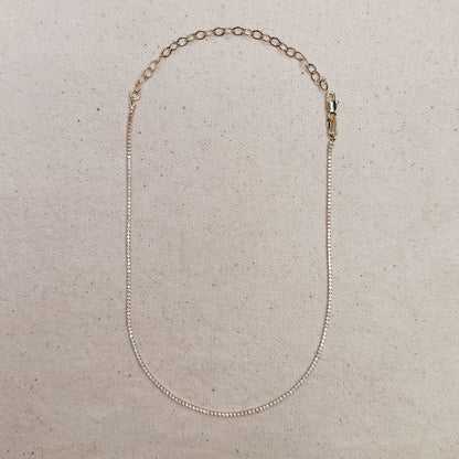 18k Gold Filled 1.2mm CZ Tennis Necklace