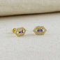 18k Gold Filled Fancy Birthstone Baguette Earrings