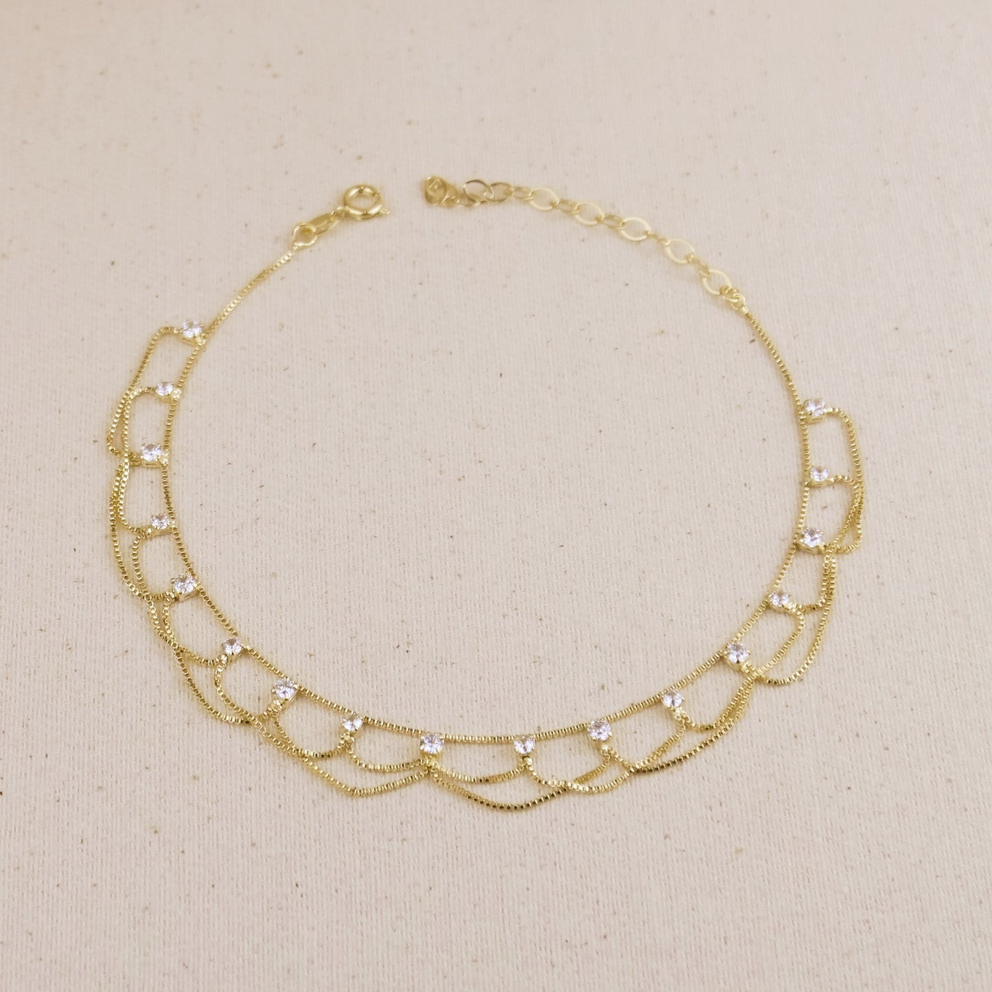 18k Gold  Filled Bali Anklet