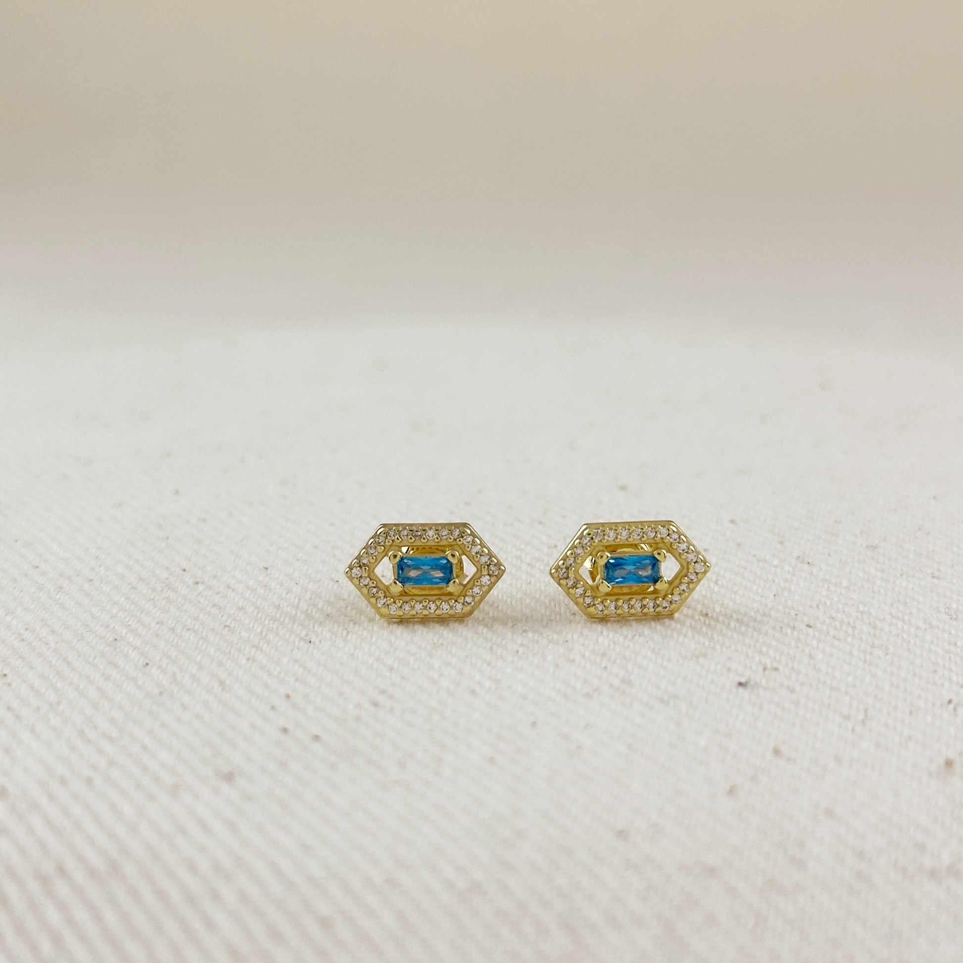 18k Gold Vermeil Fancy Birthstone Baguette Earrings