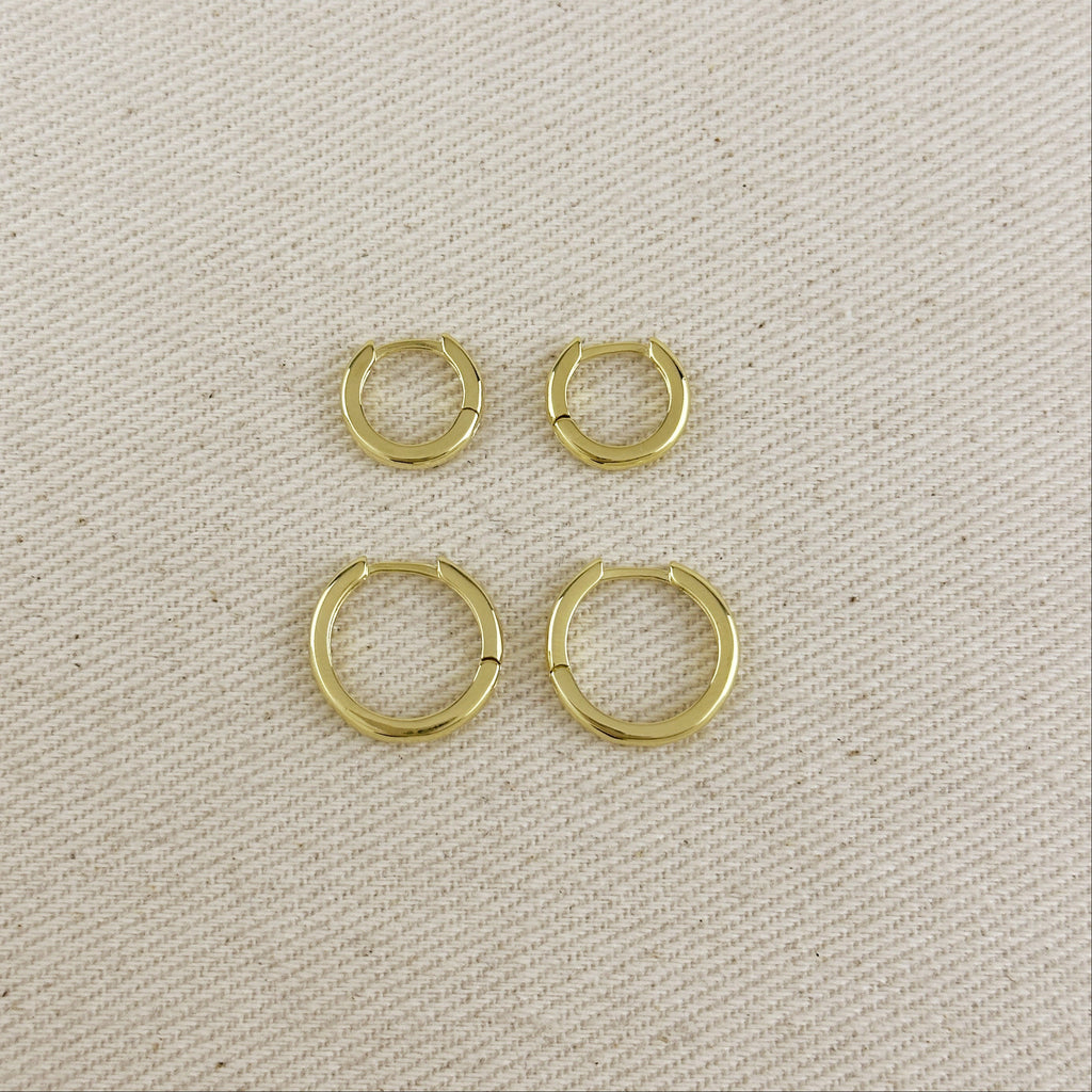 18K Gold Filled 3/4 Hinge Huggie Hoop Earrings