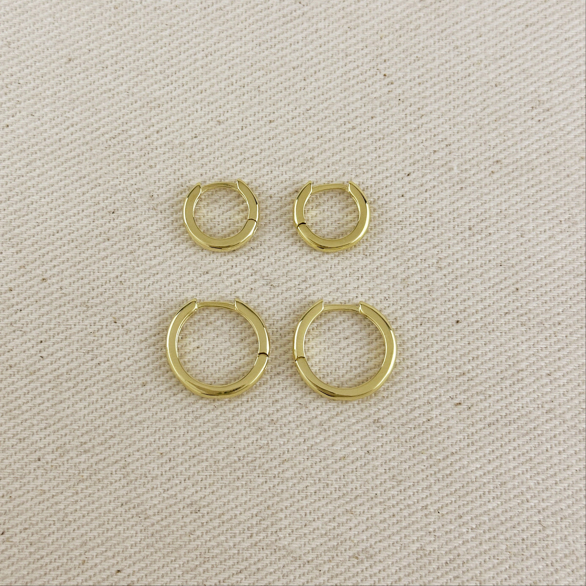 18K Gold Filled 3/4 Hinge Huggie Hoop Earrings