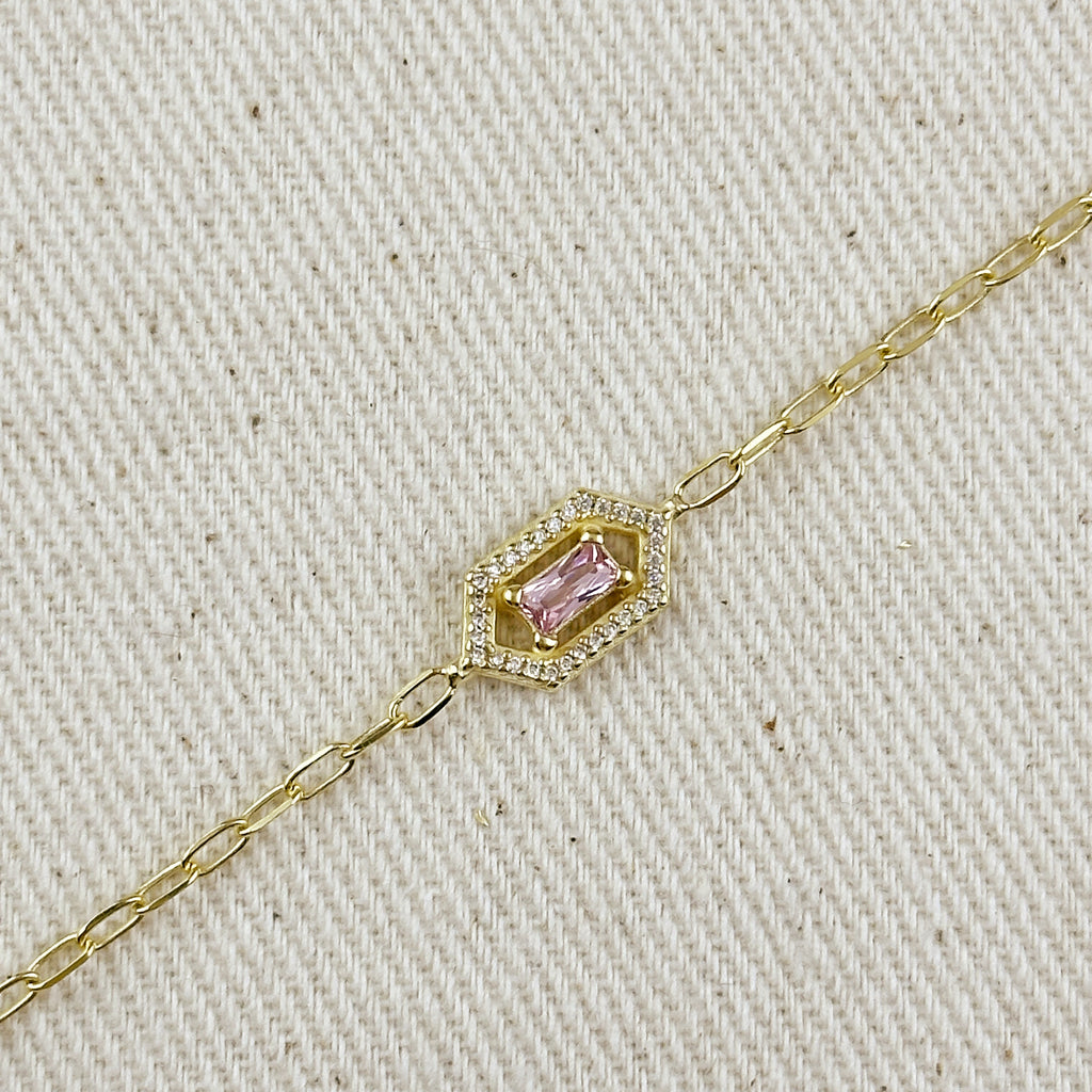 18k Gold Vermeil Fancy Birthstone Bracelet