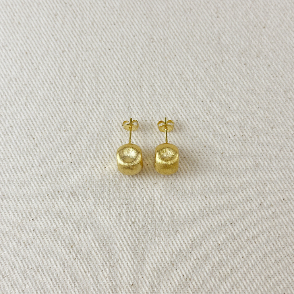Dented Textured Ball Stud Earrings