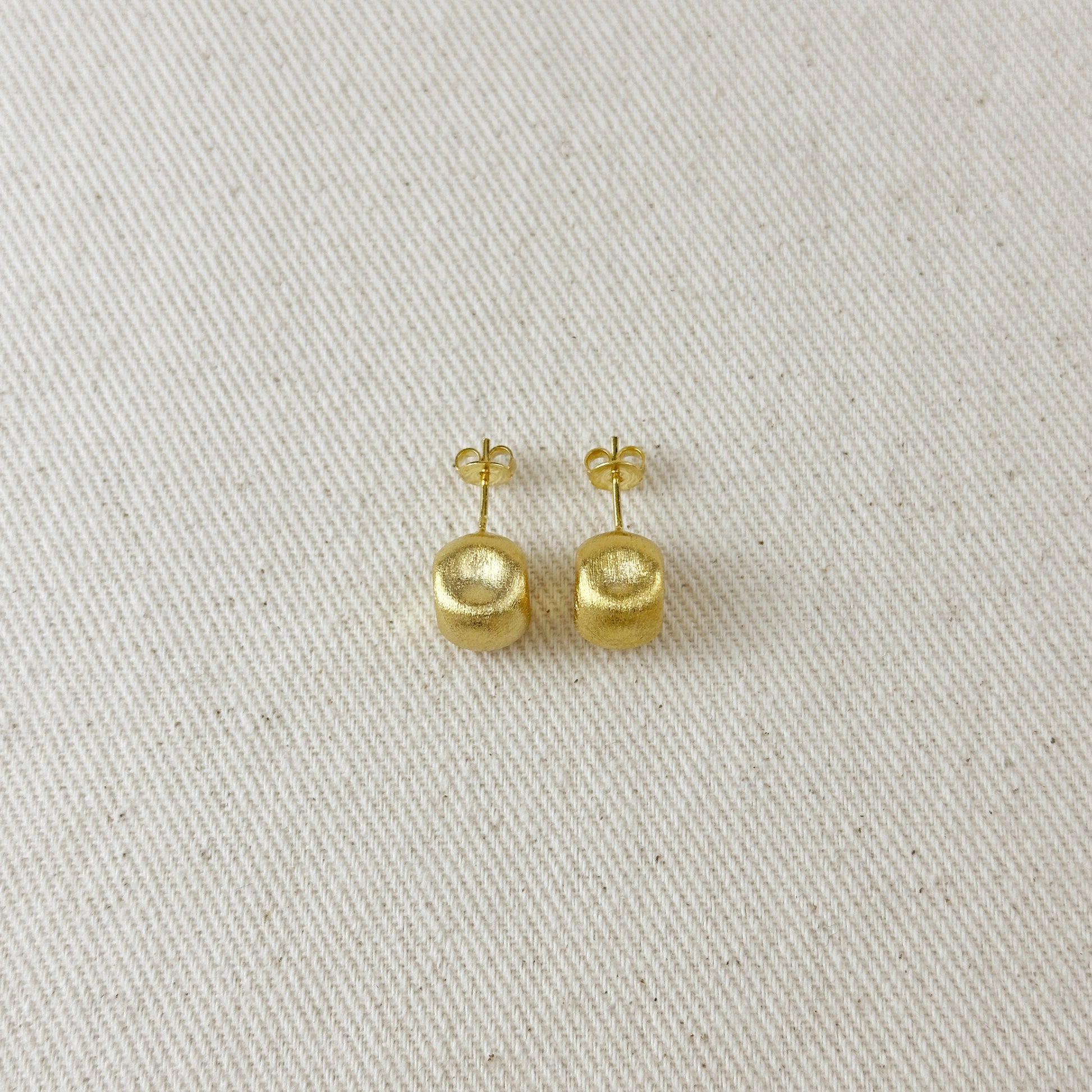 Dented Textured Ball Stud Earrings