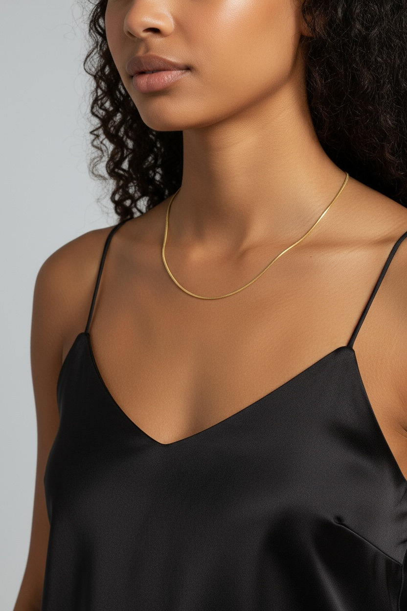 18k Gold Filled 1.2 mm Round Snake Chain Necklace