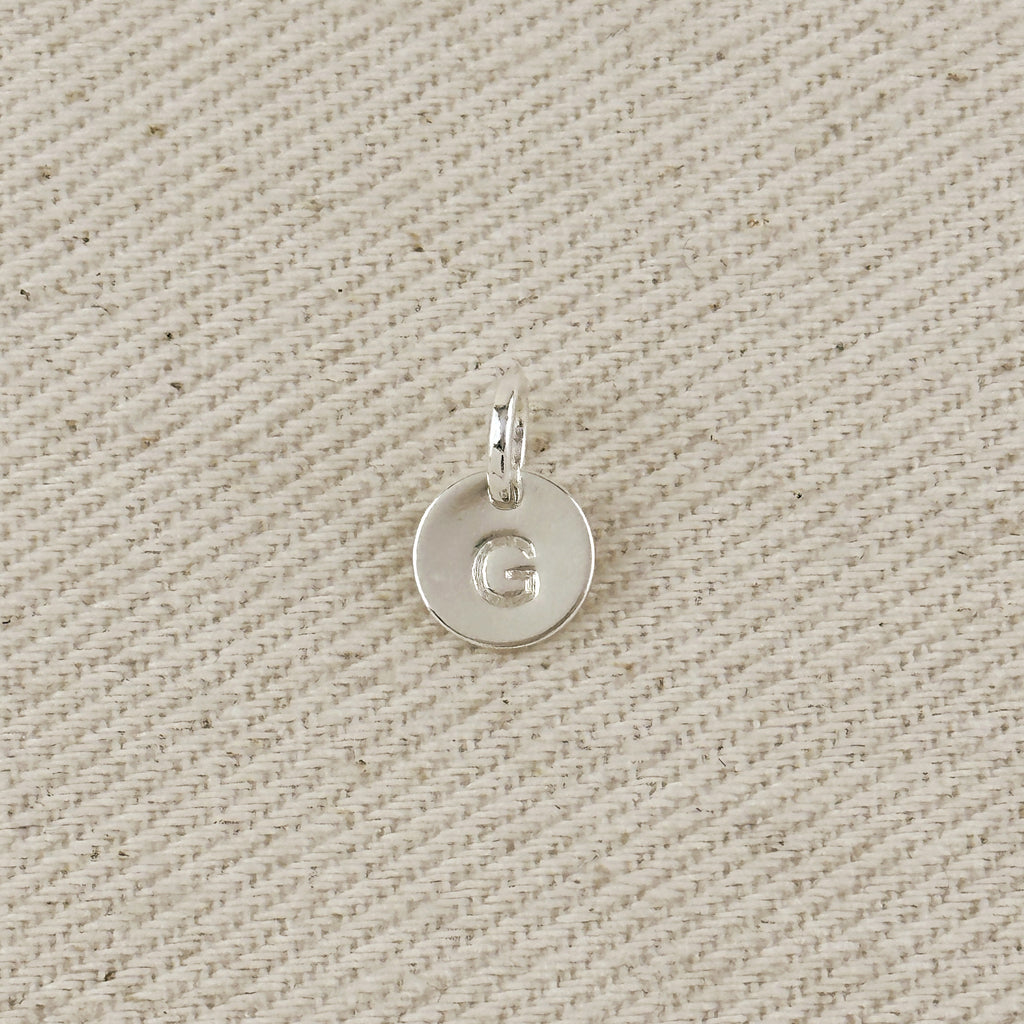 Silver Filled Stamped Tiny Initial Letter Charm