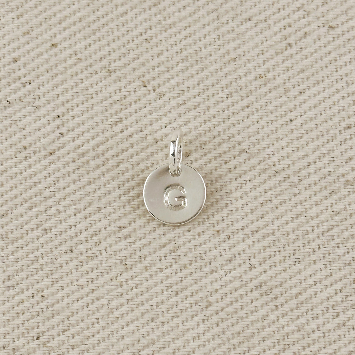 Silver Filled Stamped Tiny Initial Letter Charm
