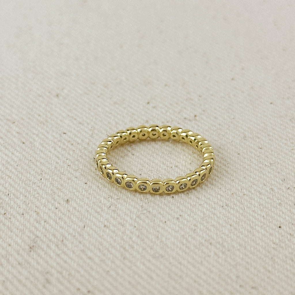 18K Gold Filled Bezel CZ Eternity Band Ring