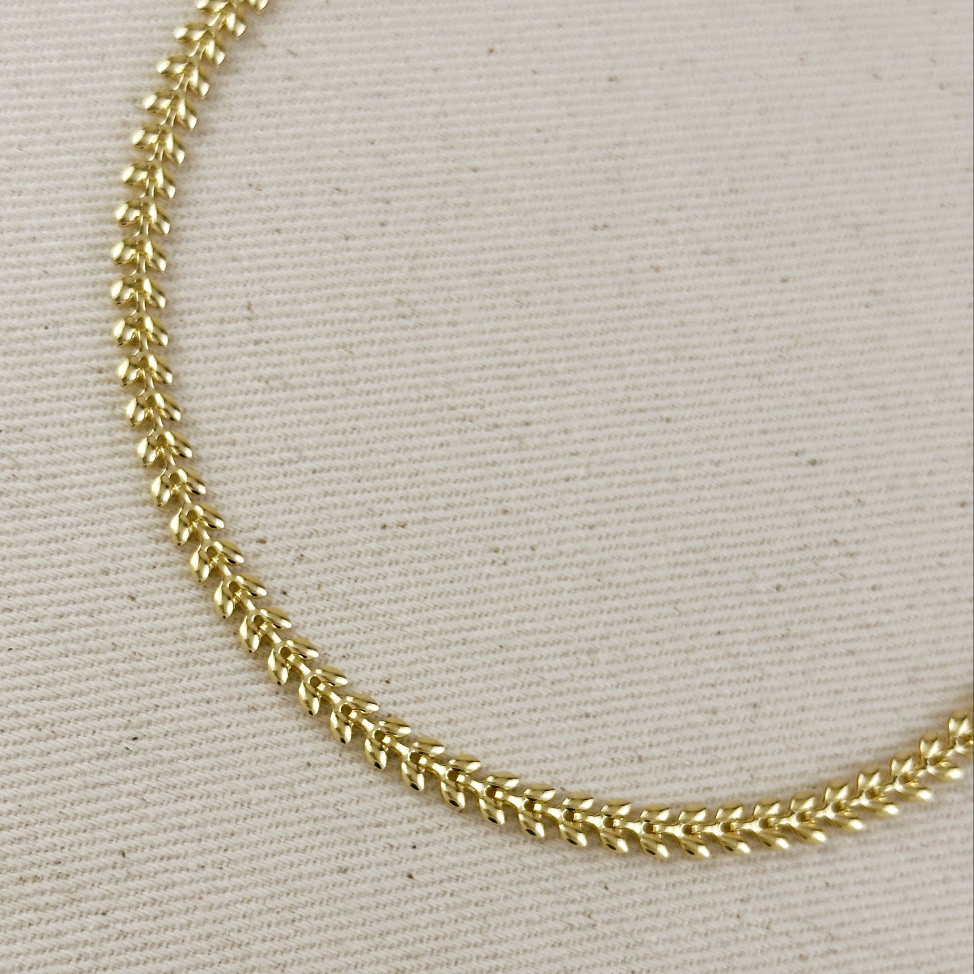 18k Gold Filled Leaf Choker Necklace