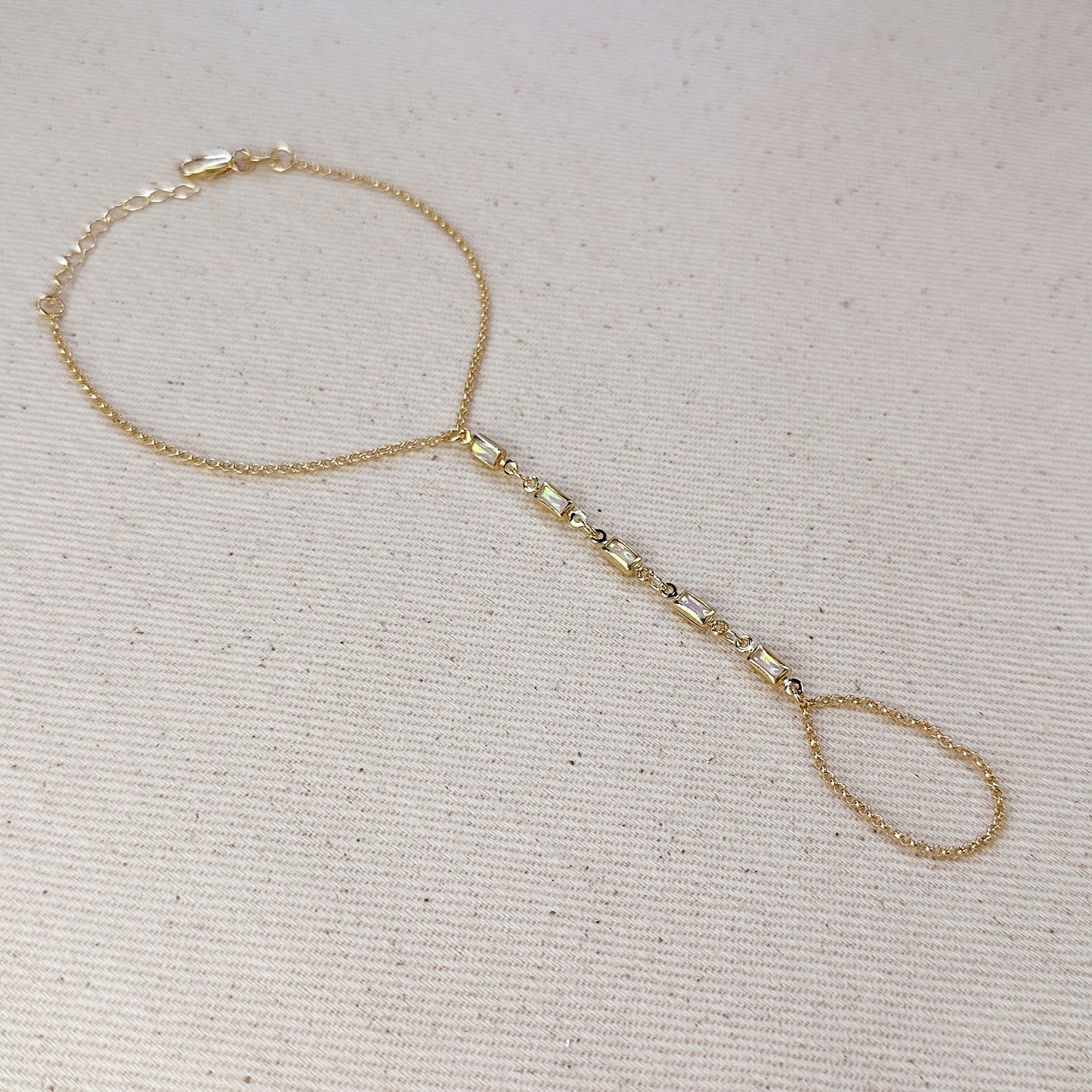 18k Gold Filled Mother of Pearl Hand Chain