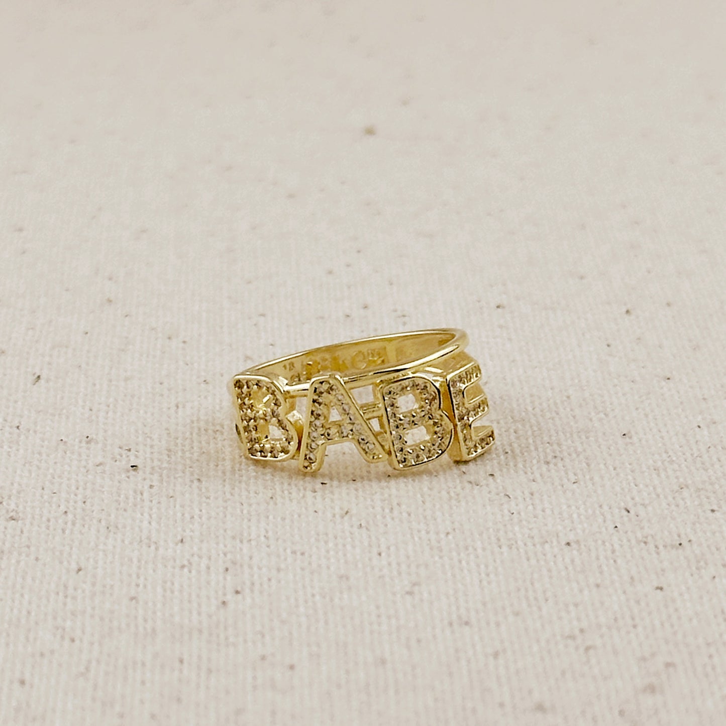 18k Gold Filled CZ Babe Ring