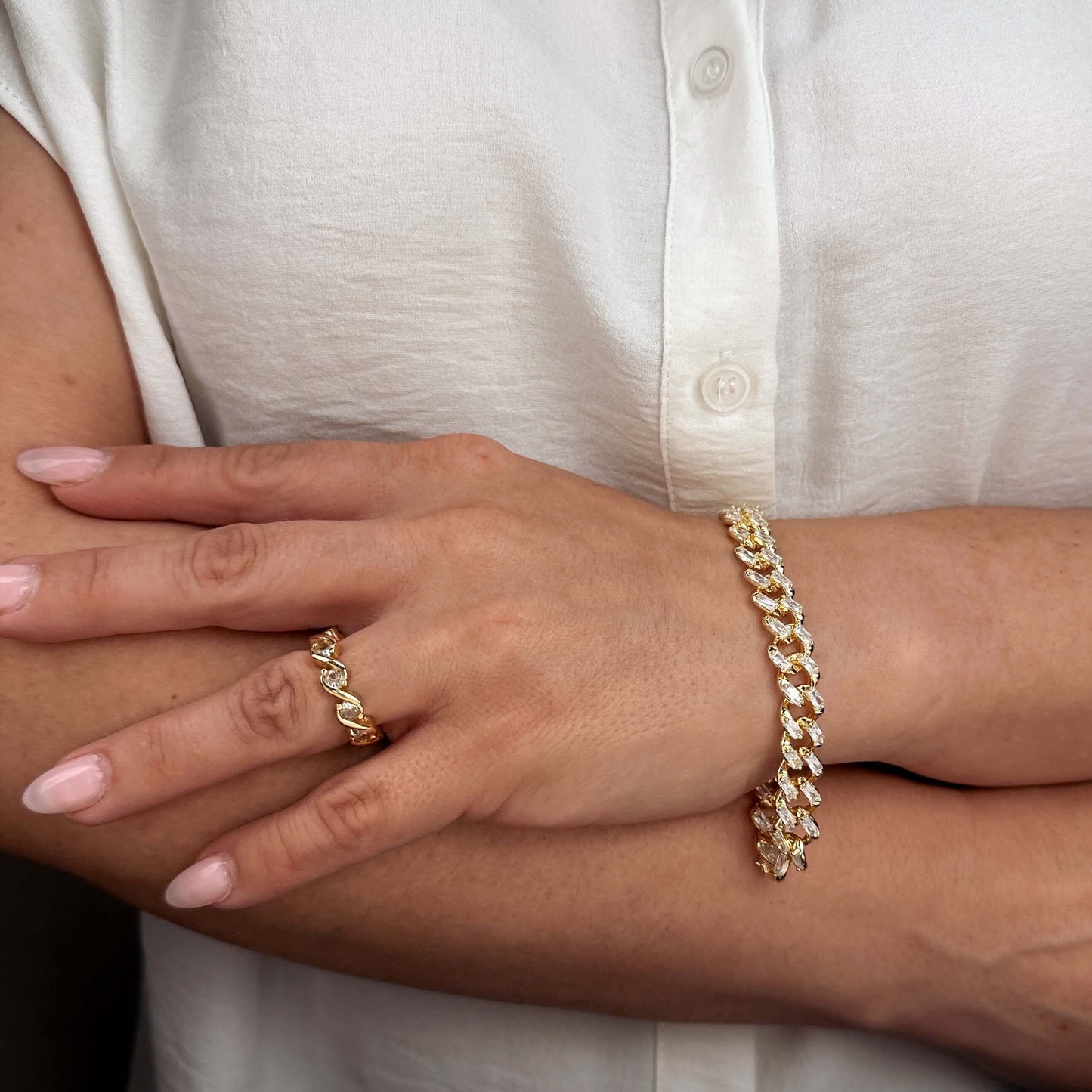18k Gold Filled Iced Chunky Cuban Bracelet
