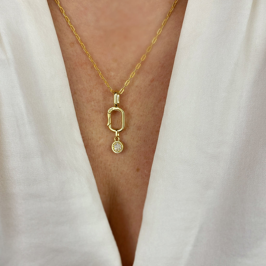 18k Gold Filled CZ Pave Disc Charm