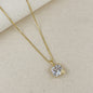 18k Gold Filled Oversized Princess Cut Necklace