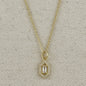 18k Gold Filled Fancy Baguette Pendant Necklace