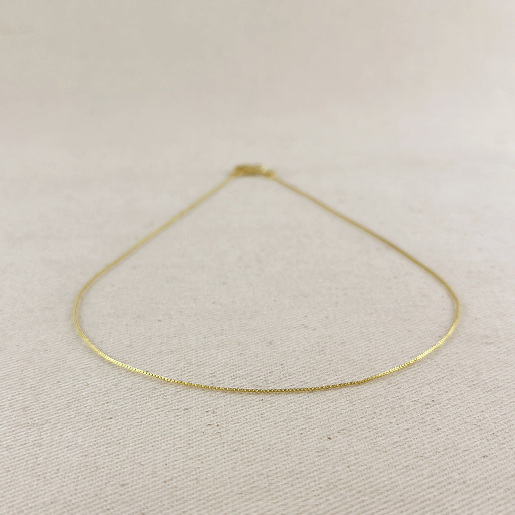 18k Gold Filled Diamond Cut Box Chain Very Thin 0.5mm