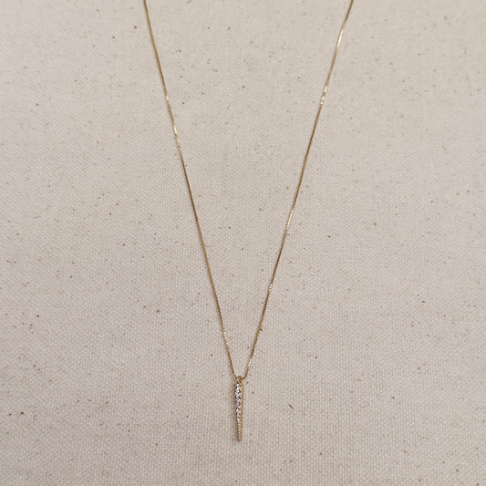 18k Gold Filled CZ Spear Necklace