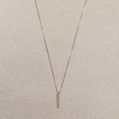 18k Gold Filled CZ Spear Necklace