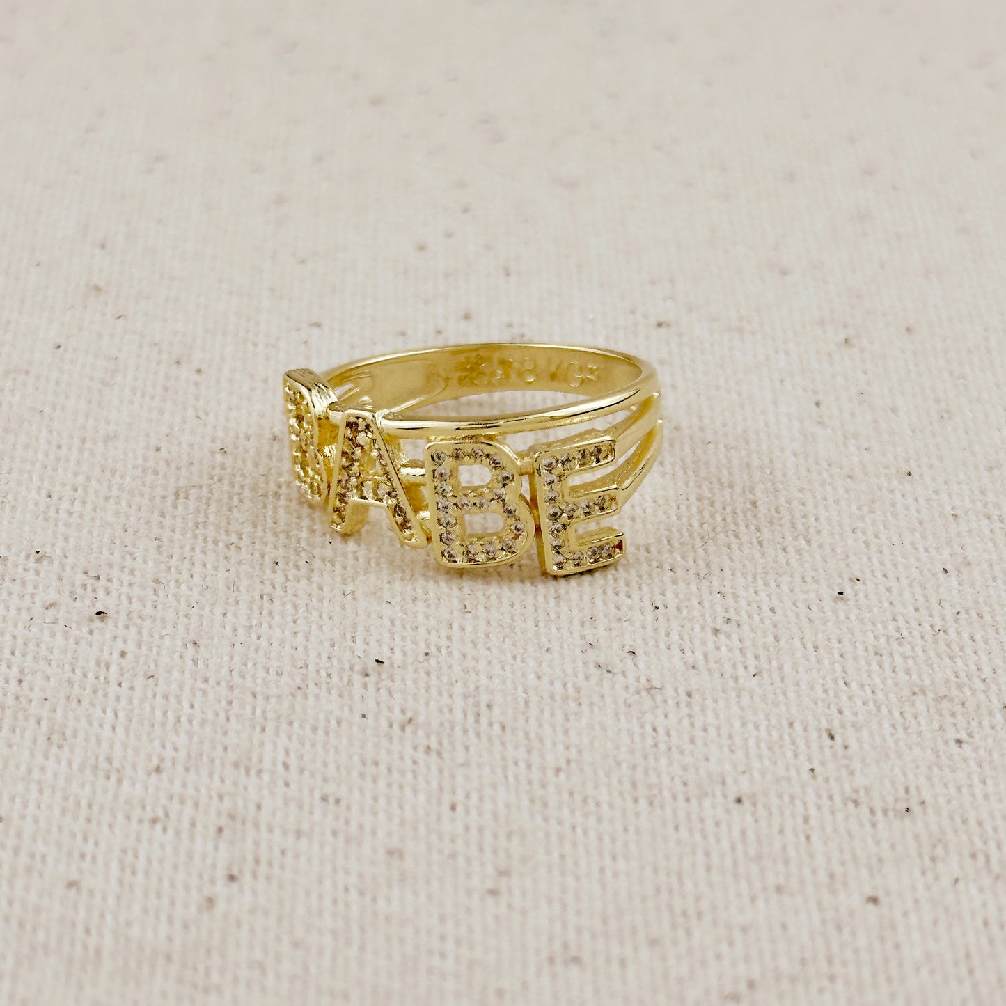 18k Gold Filled CZ Babe Ring