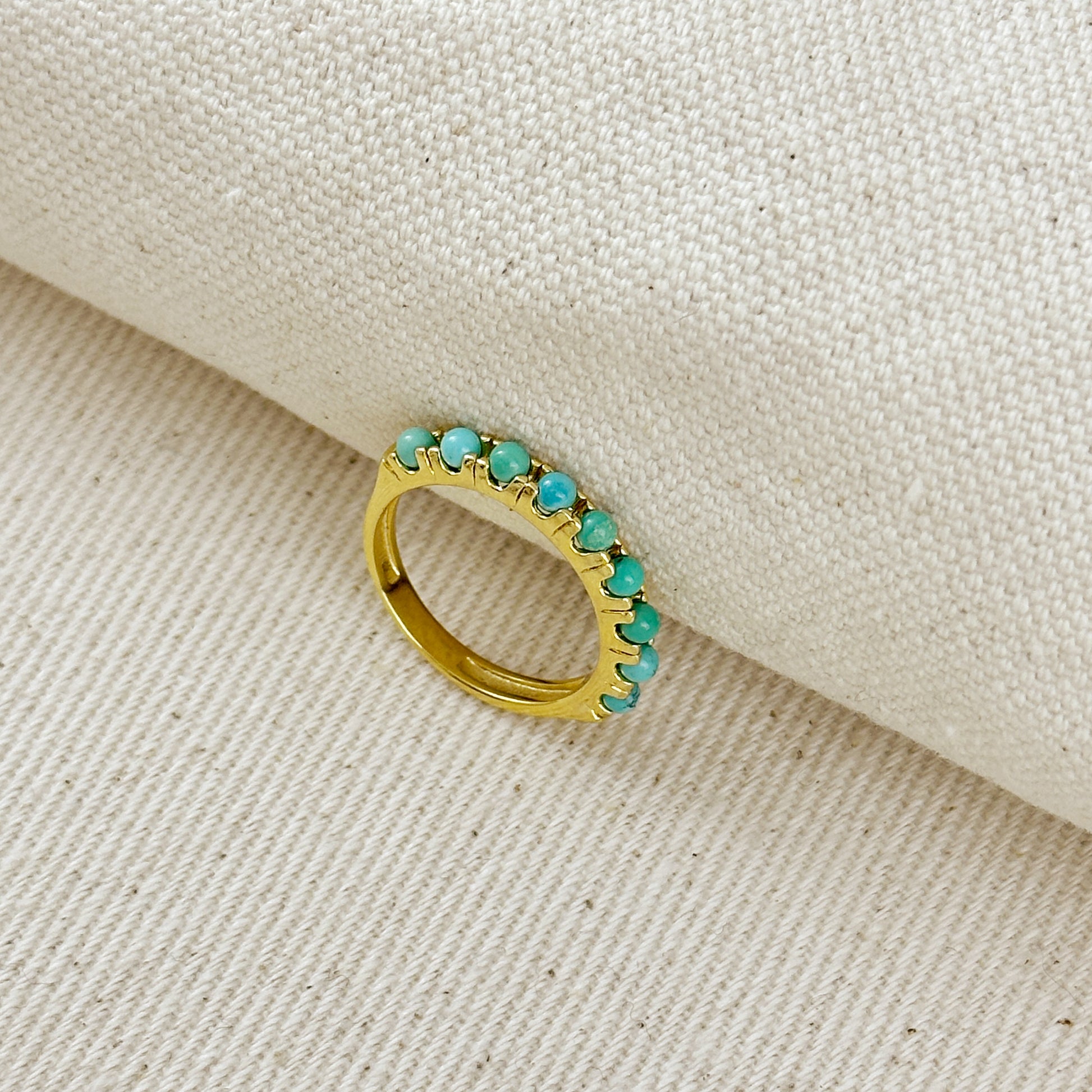 18K Gold Filled Natural Turquoise  Band Ring