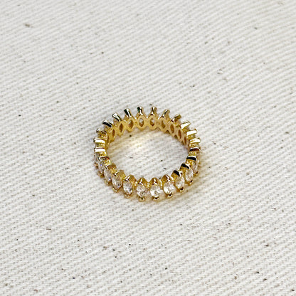 18k Gold Filled Marquise Eternity Band Ring