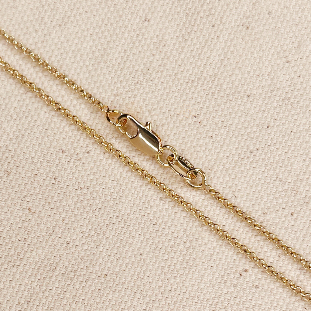 18k Gold Filled 1.5mm Rolo Chain Available in 16", 18", 20", 24"
