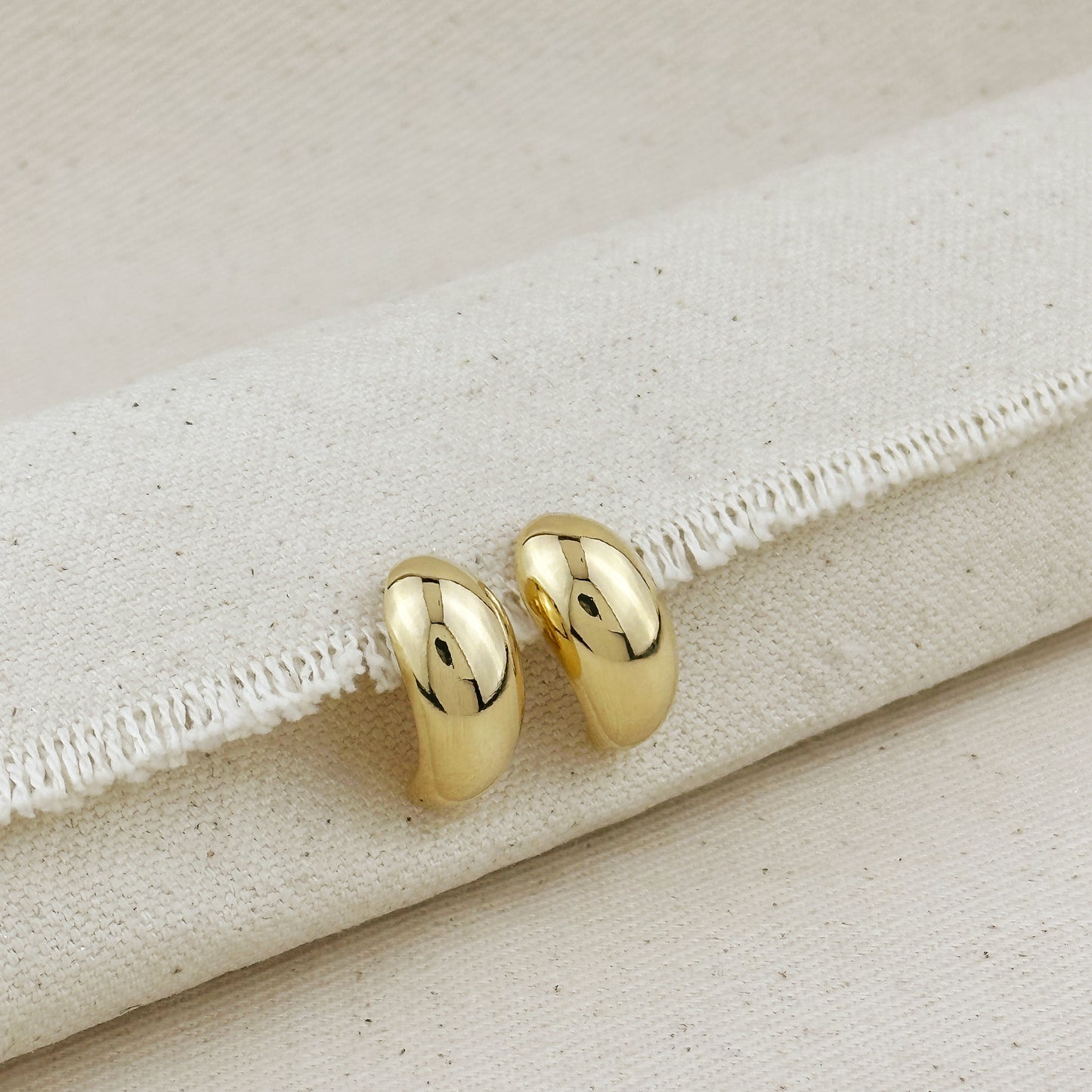 18k Gold Filled Medium Dome Earrings