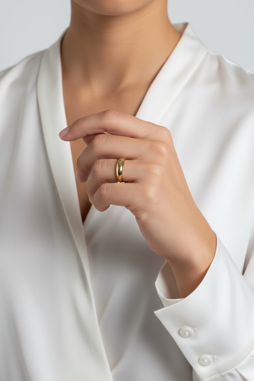 18k Gold Filled Mini Polished Dome Ring