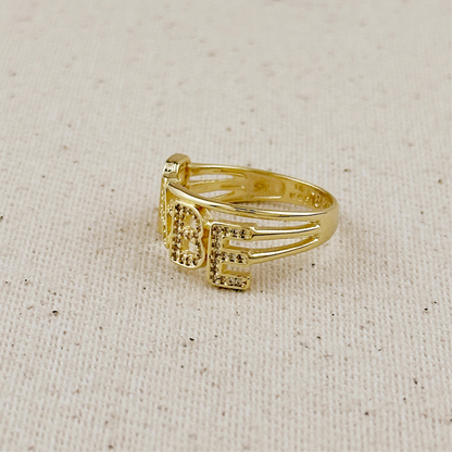 18k Gold Filled CZ Babe Ring