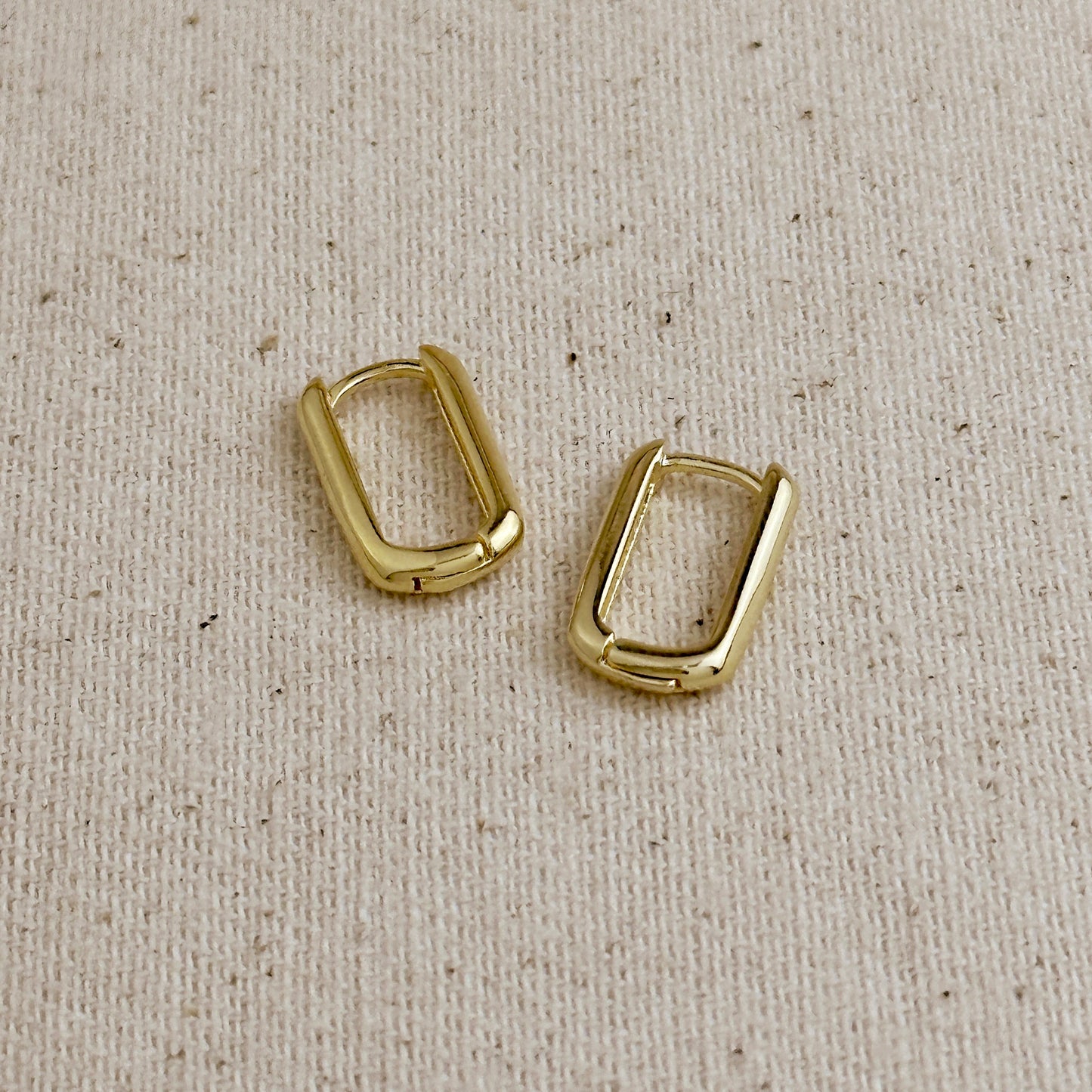 18k Gold Filled Oblong  Hoop Earrings