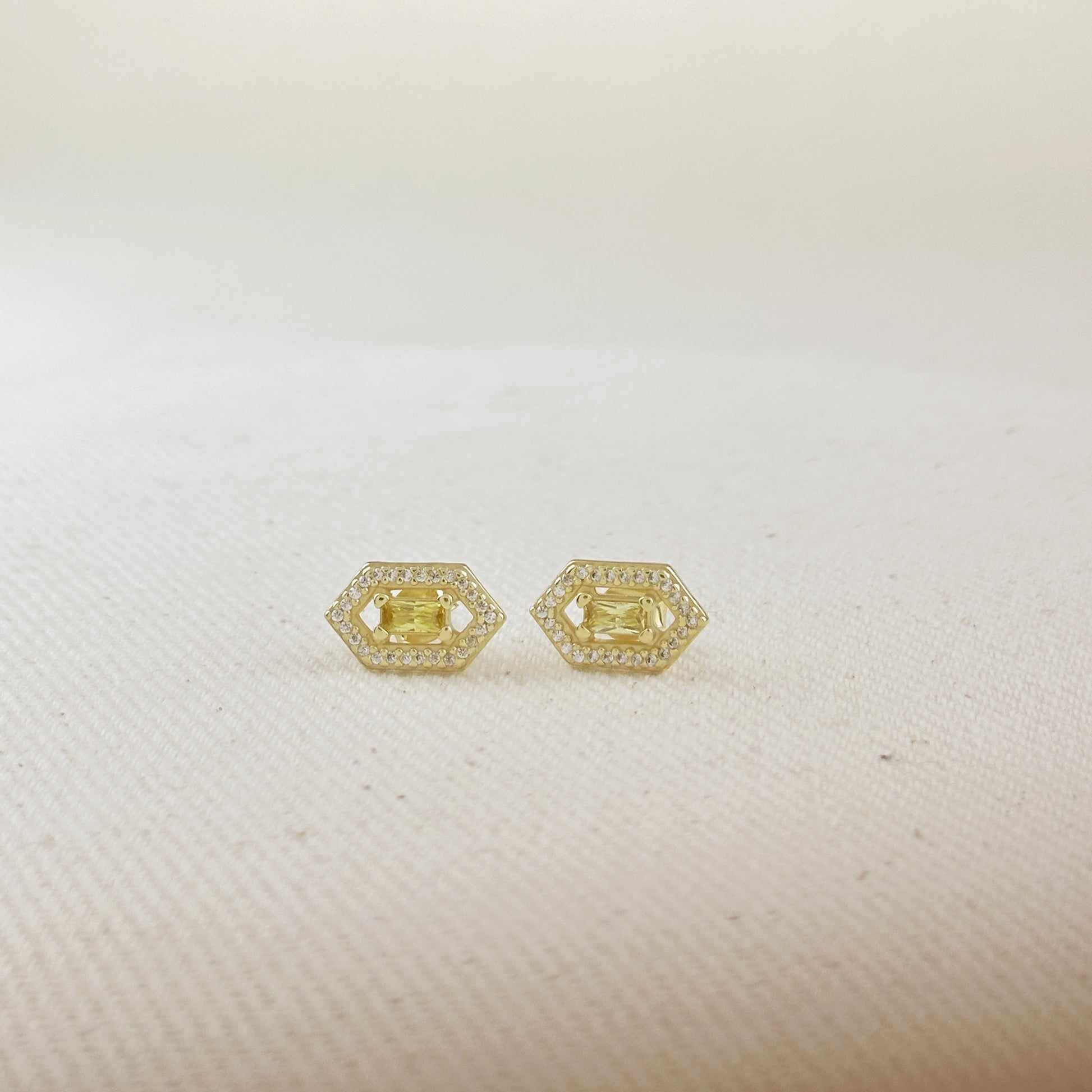 18k Gold Vermeil Fancy Birthstone Baguette Earrings