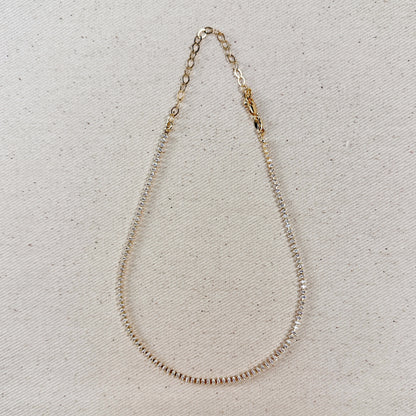 18k Gold Filled Marquise Tennis Necklace