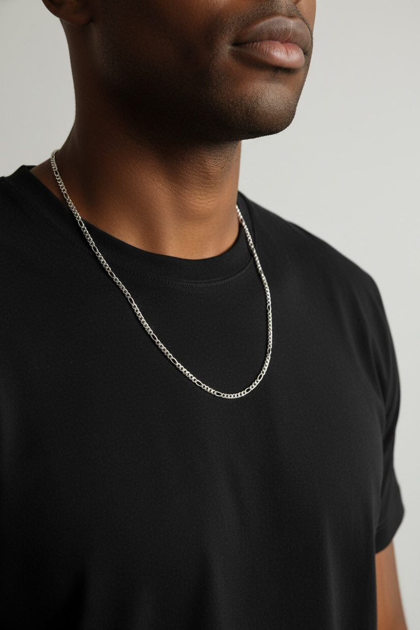 Sterling Silver Figaro 5x1 Chain 4.8mm