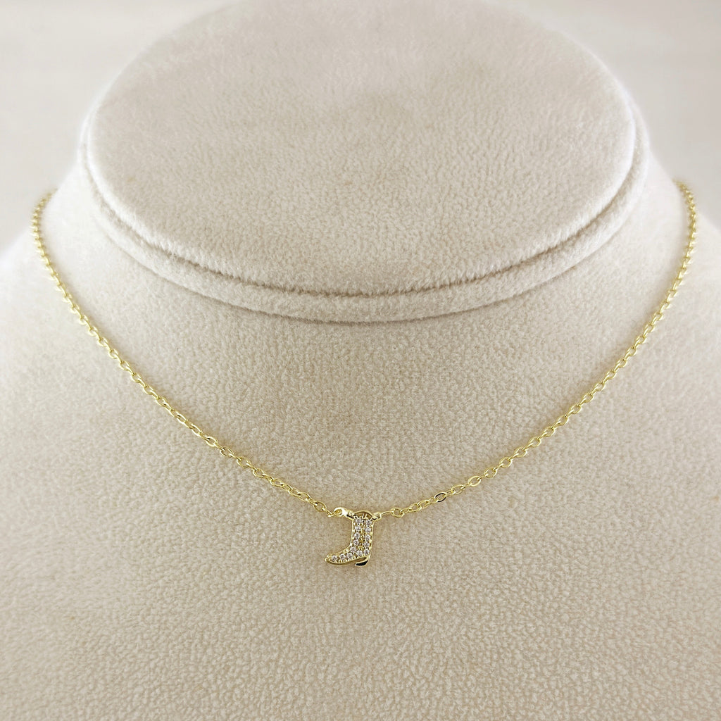 18k Gold Filled Mini Cowgirl Boot Necklace