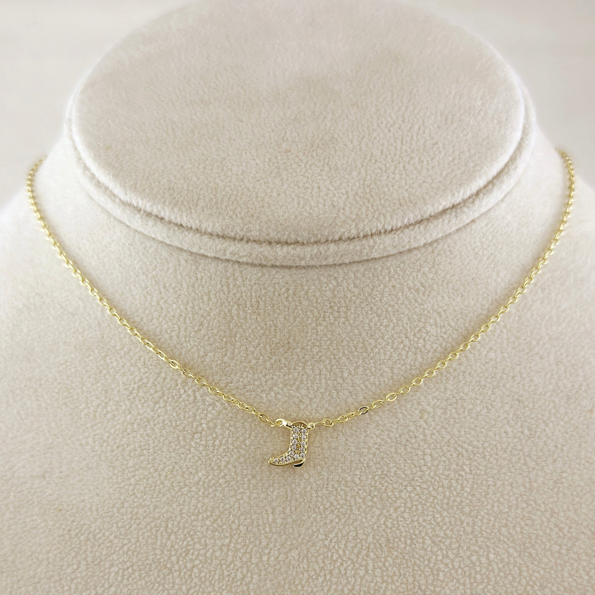18k Gold Filled Mini Cowgirl Boot Necklace