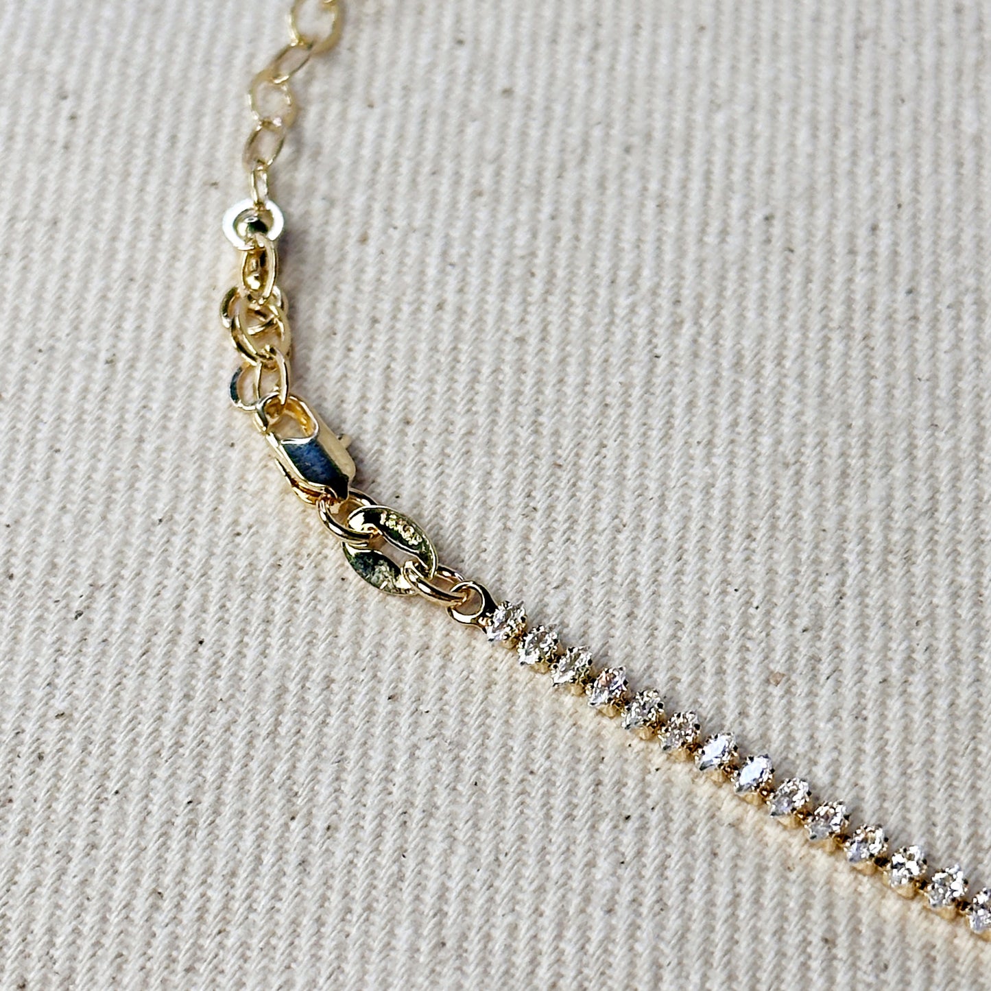 18k Gold Filled Marquise Tennis Necklace