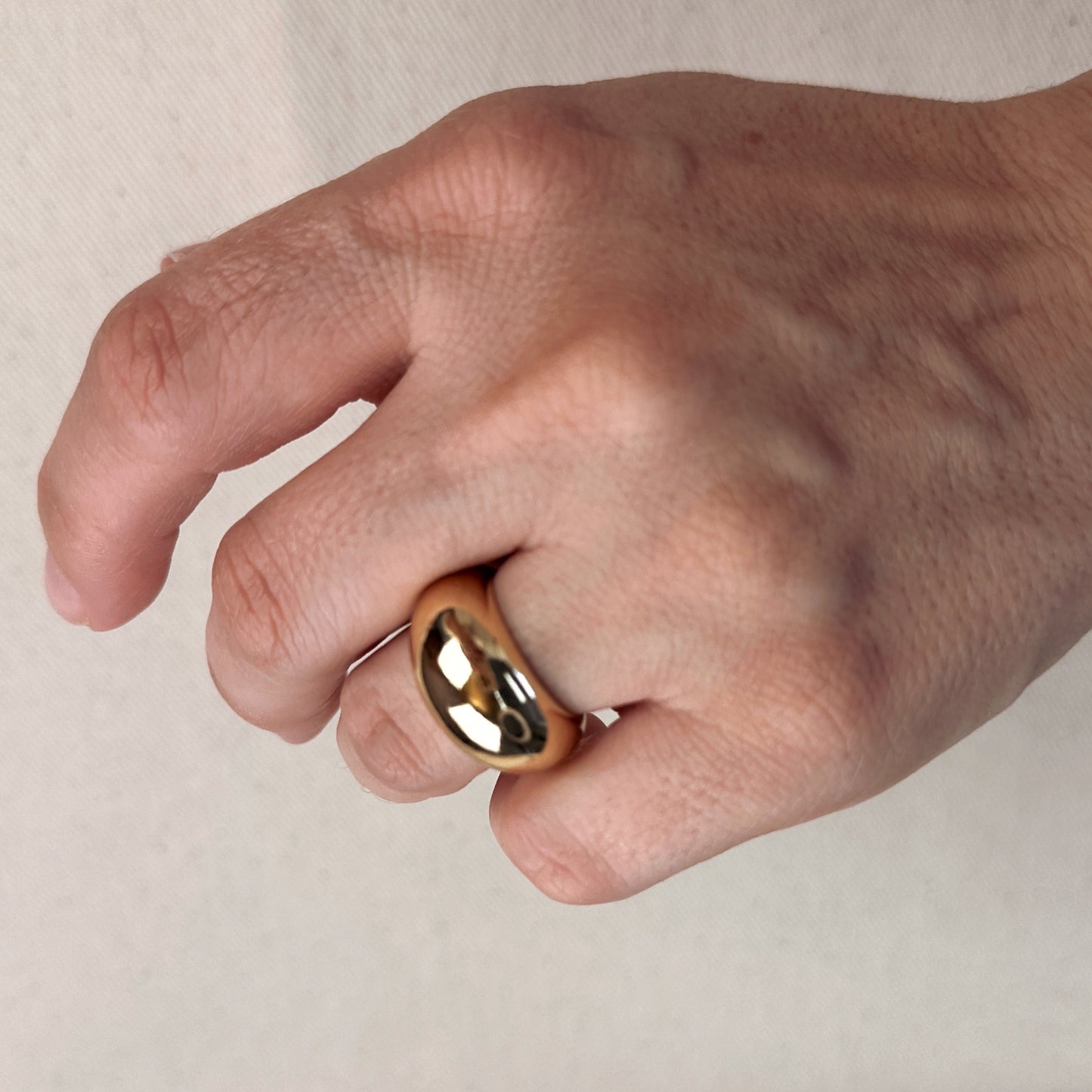 18k Gold Filled Polished Dome Ring