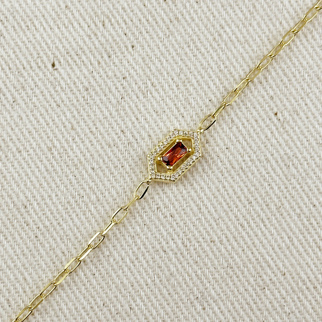 18k Gold Vermeil Fancy Birthstone Bracelet