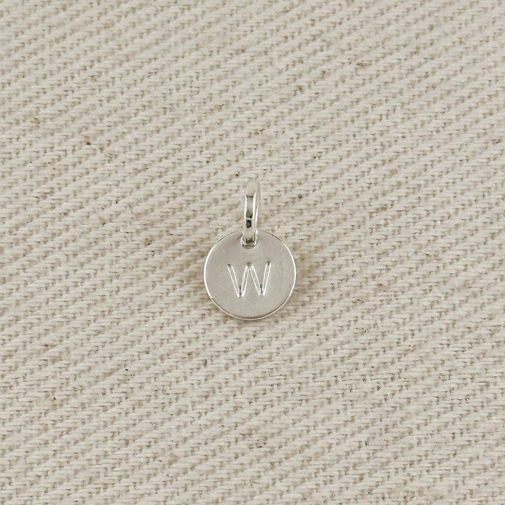 Silver Filled Stamped Tiny Initial Letter Charm