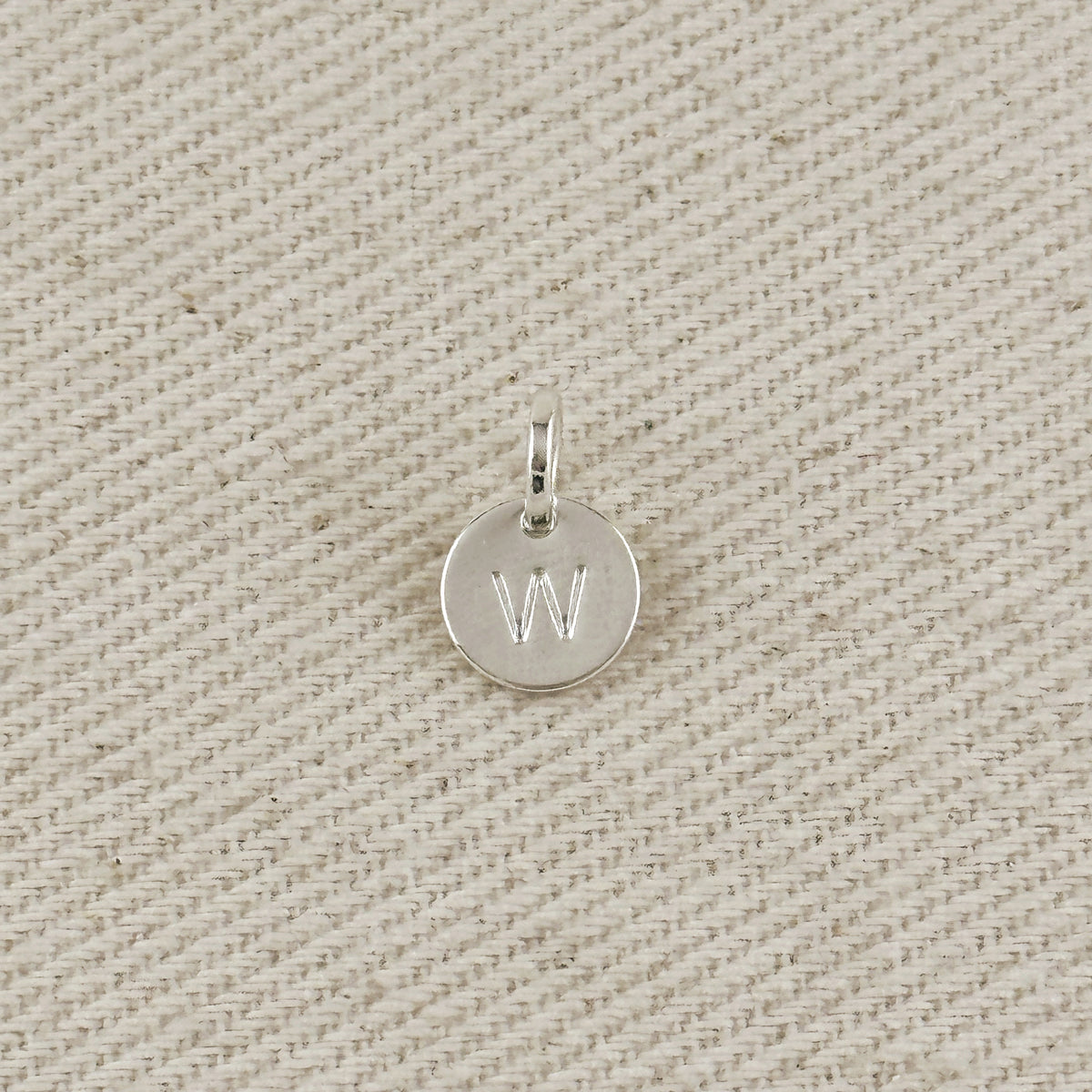 Silver Filled Stamped Tiny Initial Letter Charm