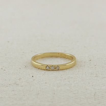 18k Gold Filled Delicate CZ Band Ring