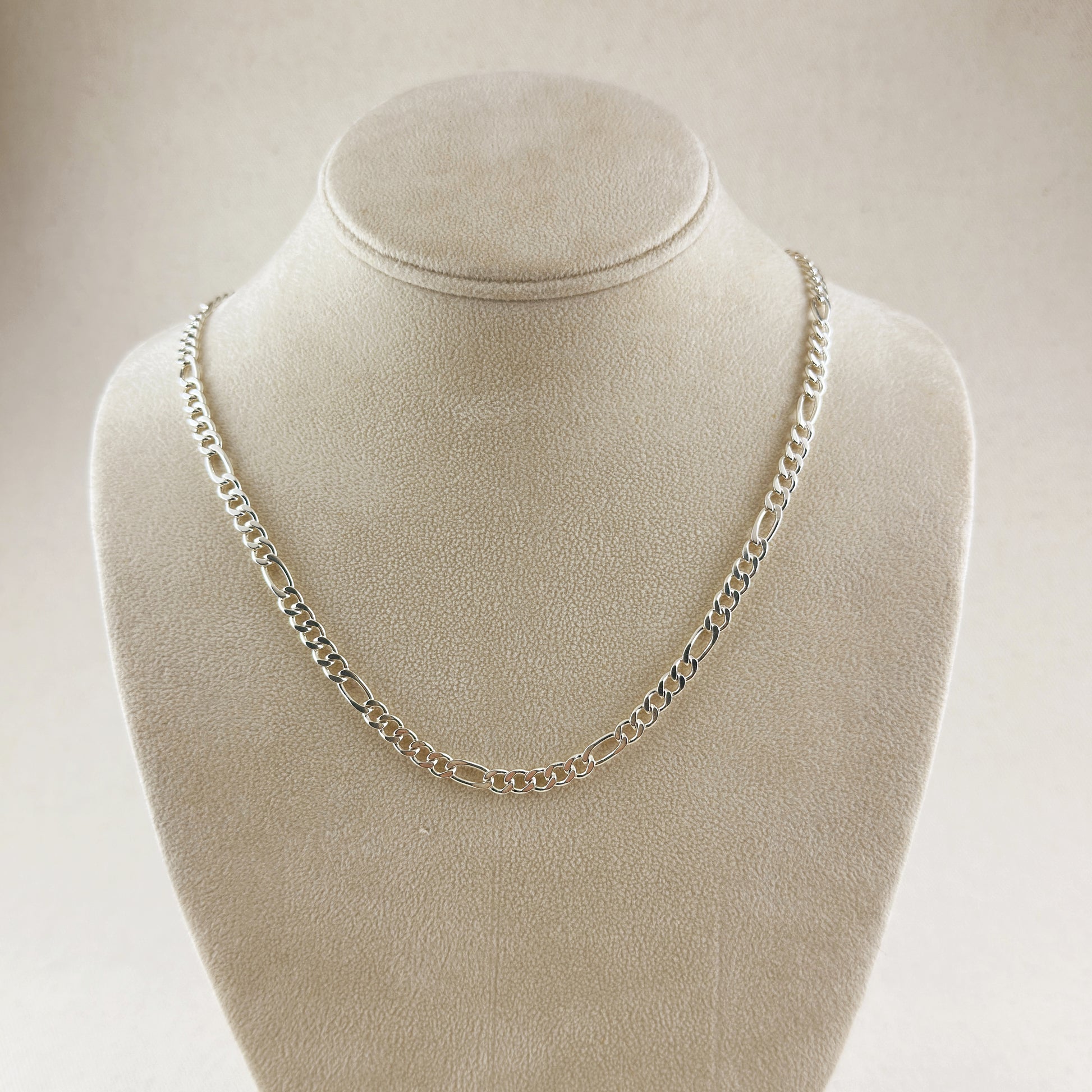 Sterling Silver Figaro 5x1 Chain 4.8mm