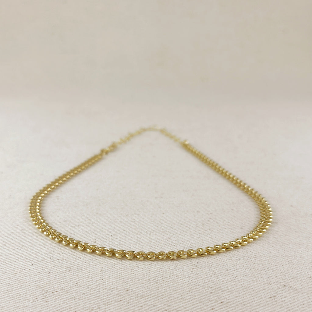 18k Gold Filled Leaf Choker Necklace