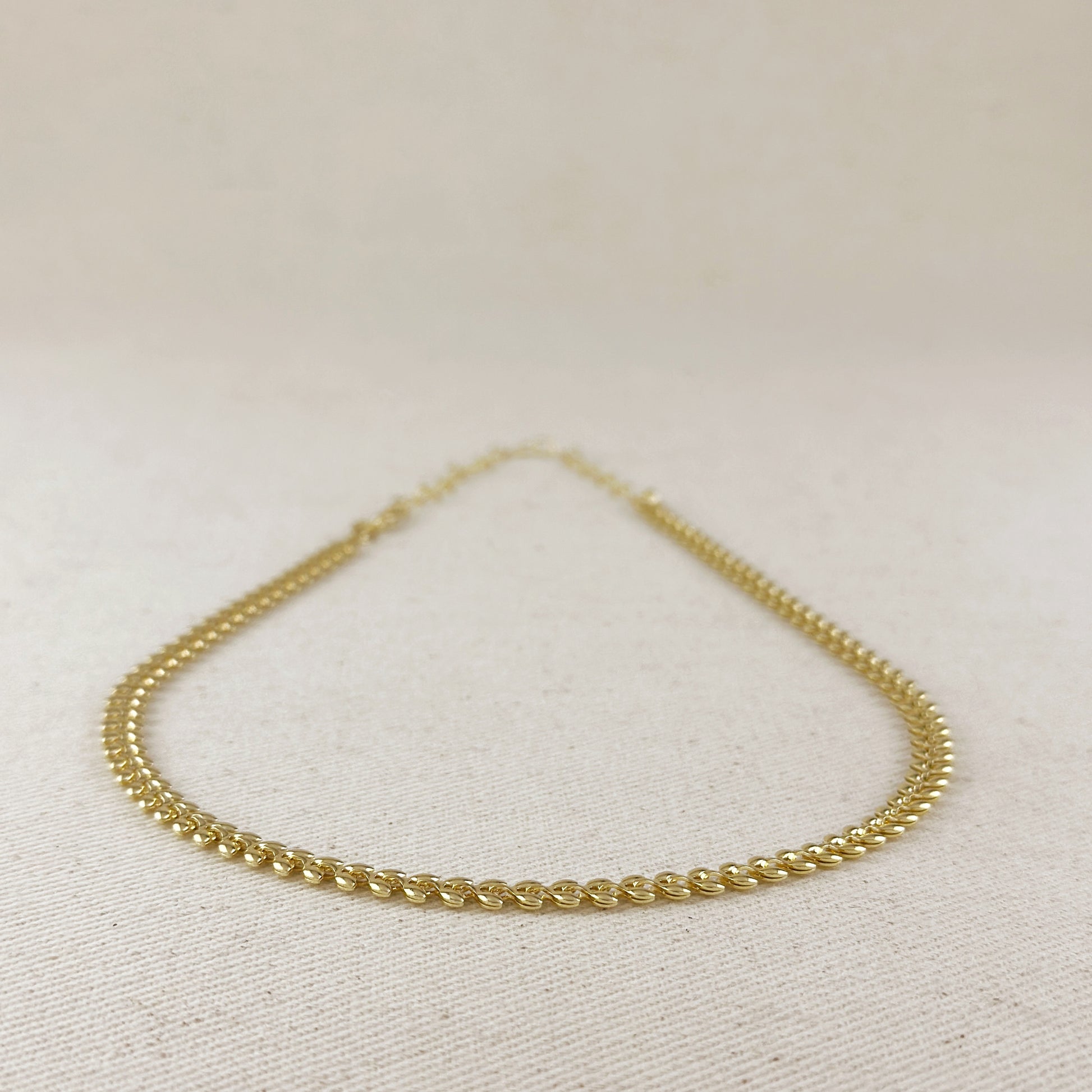 18k Gold Filled Leaf Choker Necklace