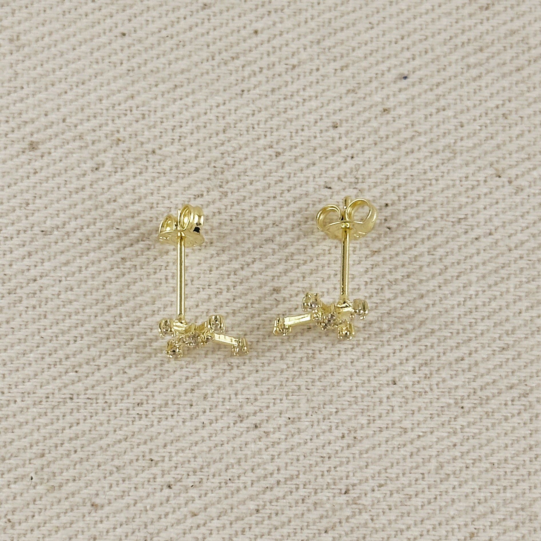 18k Gold Filled Cross CZ Stud Earrings